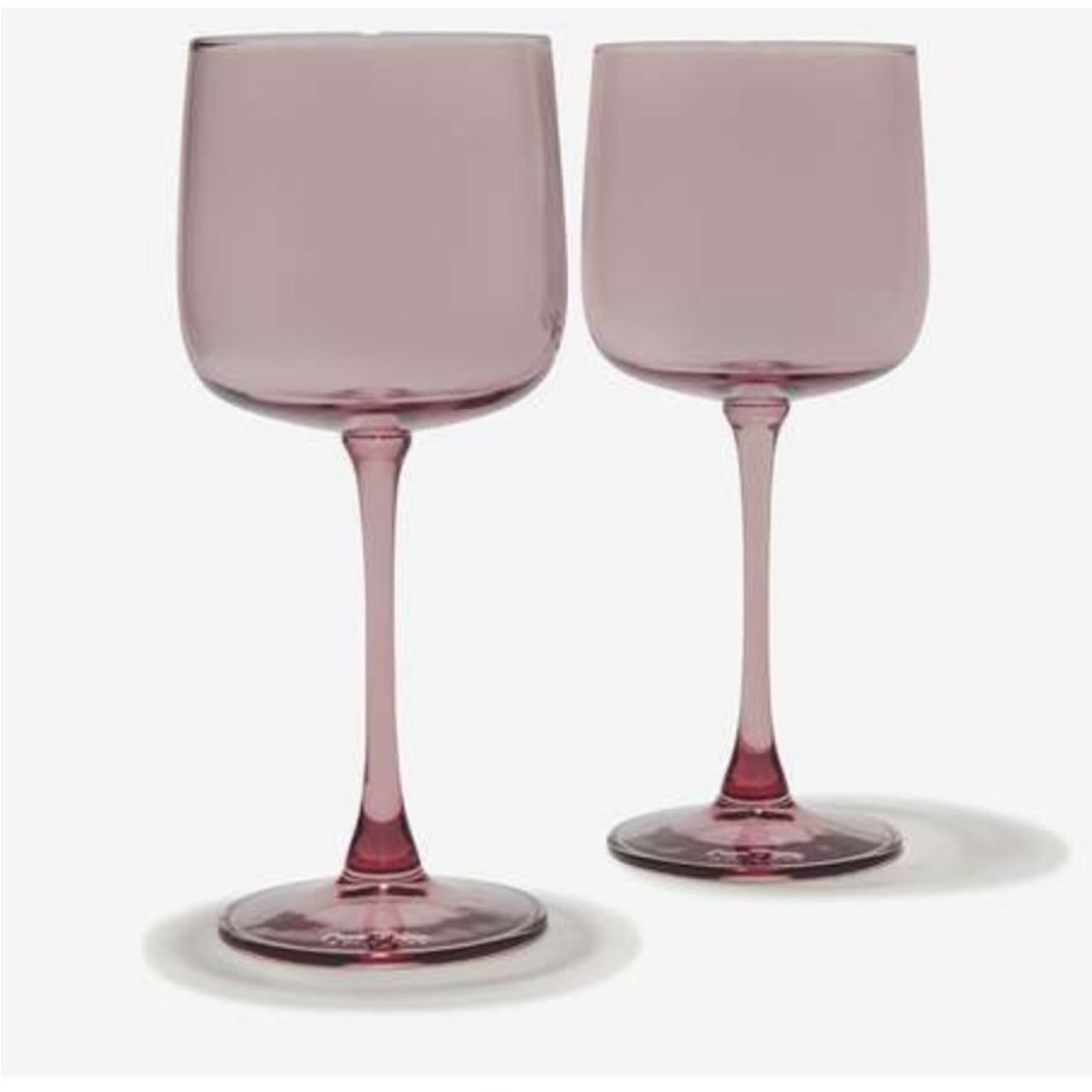 Our Place Set of Two Rose Pink Wine Glasses